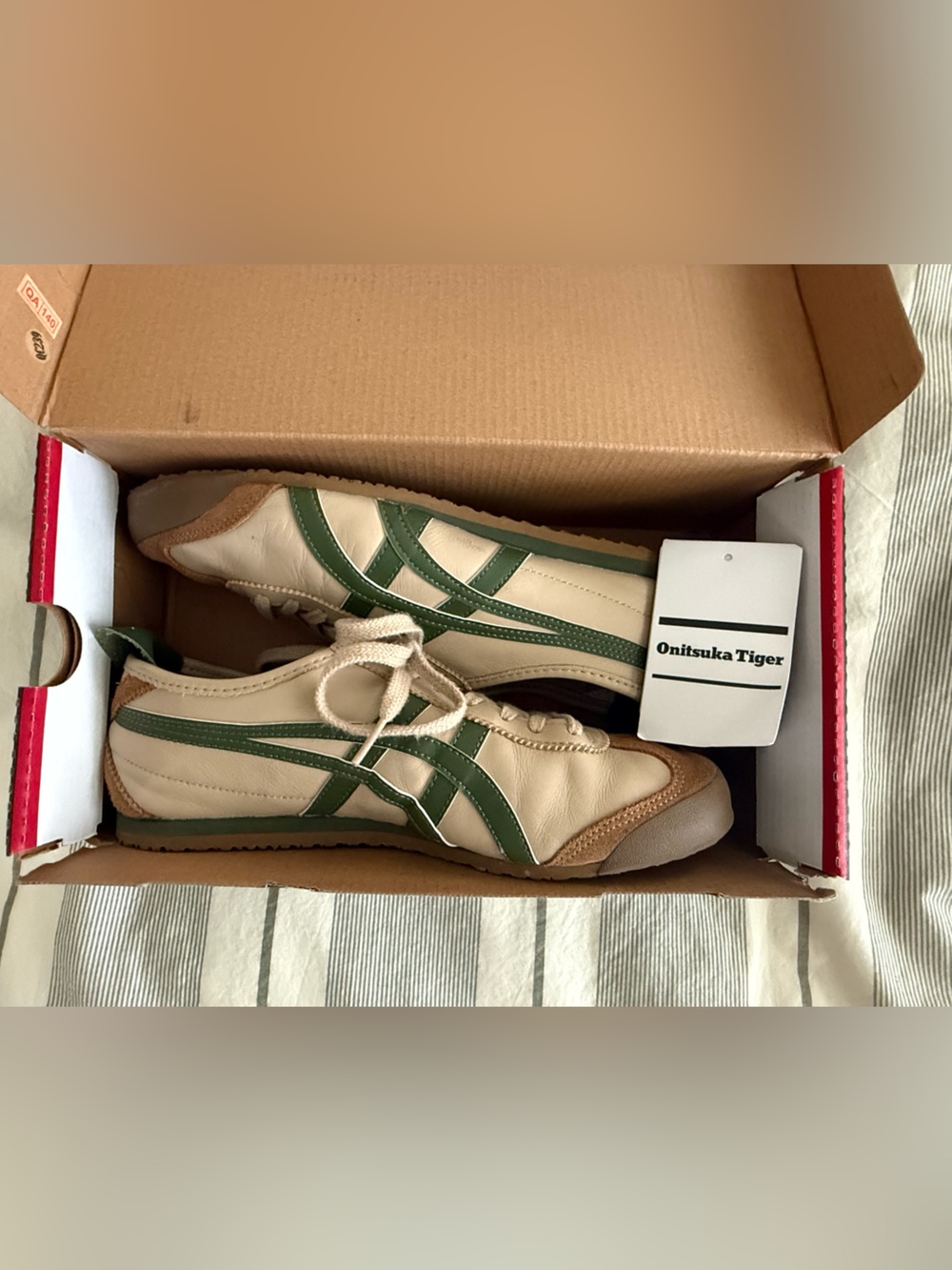 Onitsuka Tiger Asics Mexico 66 Leather Sneaker Grass Green Beige US7.5 (W9) wBox